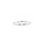 White Gold Plated Dainty Zircon Ring